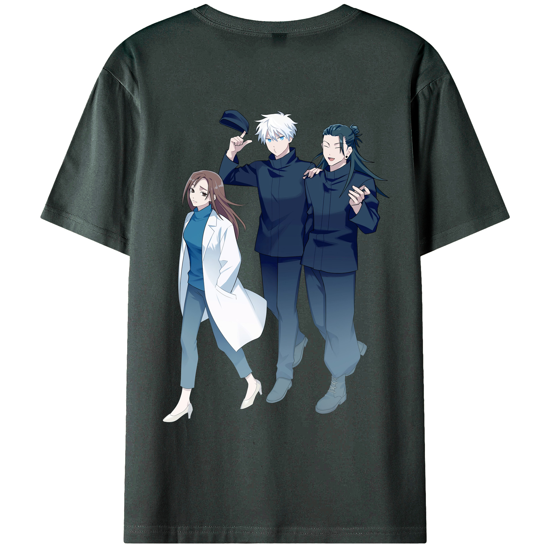 （画像用） 呪術廻戦 Jujutsu Kaisen 綿100％ メンズ半袖Tシャツ（バックプリント） 通気性